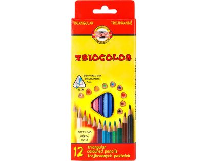 Koh-i-noor Sada trojbokých pastelek tricolor 12 ks měkká tuha