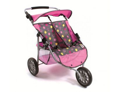 BAYER CHIC 2000 - 69724 - Kočárek pro panenky JOGGER pro dvojčata - Funny pink