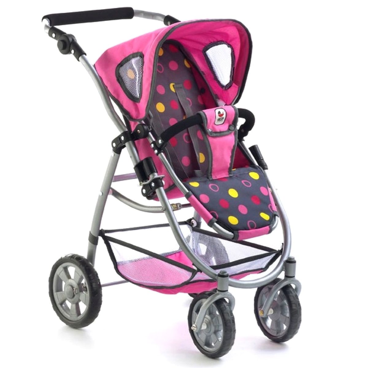 Bayer Chic 2000 637 29 Combi-poppenwagen Emotion 3-in-1 All In, Dots Blackberry, roze, 67 x 43 x 77 cm