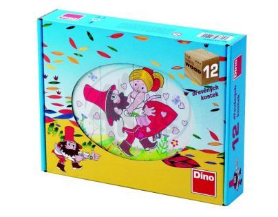 DINO 0641099 - Dřevěné kostky Rumcajs 12 ks