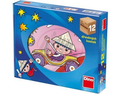 DINO 641136 - Dřevěné kostky Večerníček 12 ks