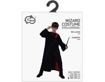 Kostým Čaroděj černo-červený 130-140 cm