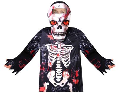 Kostým Kostlivec s maskou klučičí 130-140 cm
