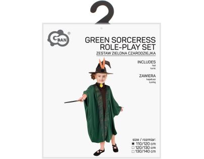 Kostým Kouzelník-Kouzelnice zelený 110-120 cm