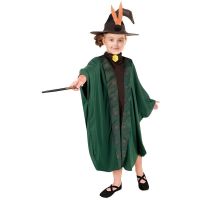 Kostým Kouzelník-Kouzelnice zelený 130-140 cm