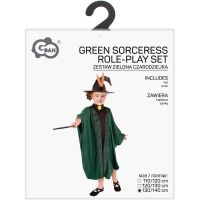 Kostým Kouzelník-Kouzelnice zelený 130-140 cm 4