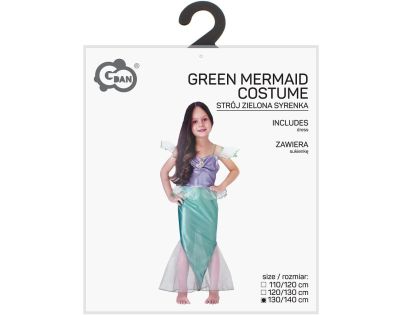 Kostým Mořská víla zelený 130-140 cm