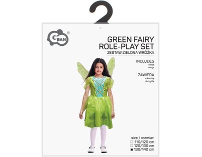 Kostým Zelená víla 130-140 cm