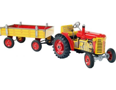 Kovap Traktor Zetor s valníkem červený kovové disky