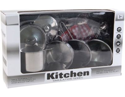 Kovová sada nádobí s příslušenstvím 11 ks