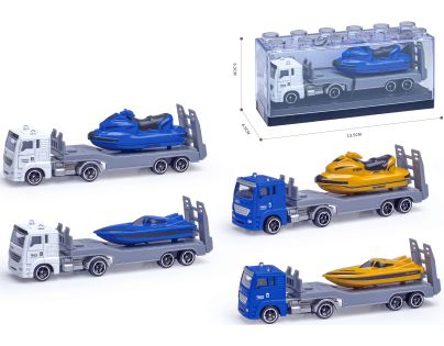 Kovový model kamionu s motorovým člunem 1:64 - více druhů