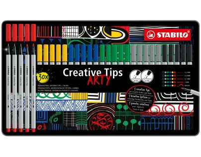 Kreativní set - STABILO Creative Tips ARTY 30 ks sada CLASSIC - 6 různých barev