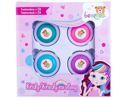 Teddies Křídy na vlasy Beauted 4 ks - Poškozený obal