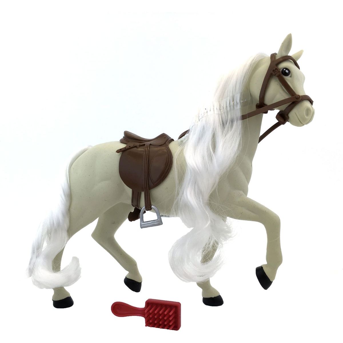 Kůň s hřebenem 18 cm - Bílý