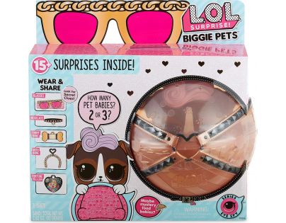 L.O.L. Surprise Biggie Velká zvířátka hnědé Bílo-hnědý pejsek