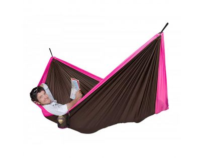 La Siesta Cestovní houpací síť Colibri Double Fuchsia