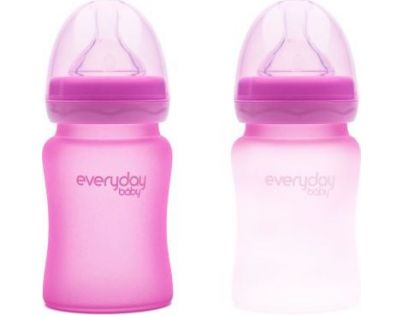 Everyday Baby Láhev sklo senzor 150 ml pink
