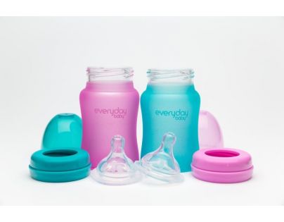 Everyday Baby Láhev sklo senzor 150 ml pink