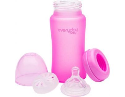 Everyday Baby Láhev sklo senzor 240 ml pink