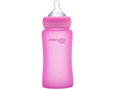 Everyday Baby Láhev sklo senzor 240 ml pink