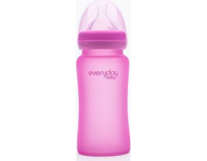 Everyday Baby Láhev sklo senzor 240 ml pink