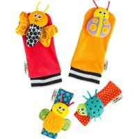Lamaze Chrastící ponožky a náramky zvířátka červeno-oranžové Lamaze Chrastící ponožky a náramky zvířátka červeno-oranžové