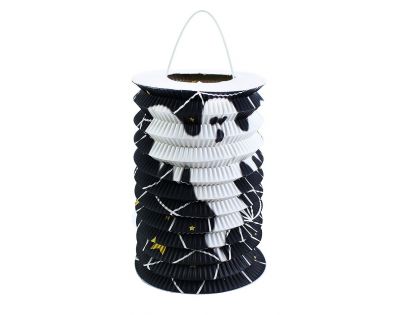 Rappa Lampion Černý válec s duchem 15 cm
