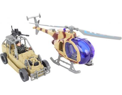 Lamps Vojenská sada s vrtulníkem a autem na baterie
