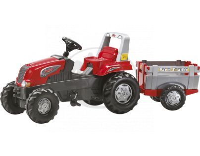 Rolly Toys 800261 - Šlapací traktor Rolly Junior RT s vlečkou červeno-šedý