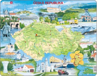 Larsen Puzzle Mapa Česka Atraktivní místa