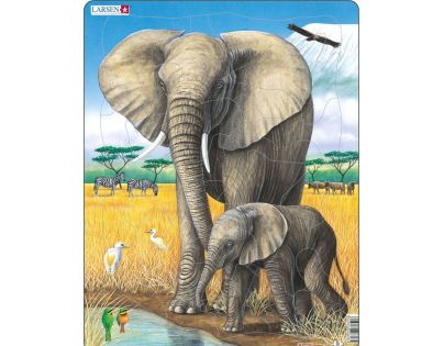 Larsen Puzzle Slon se slůnětem