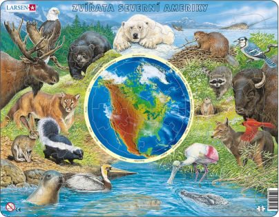Larsen puzzle Zvířata Severní Ameriky 90 dílků