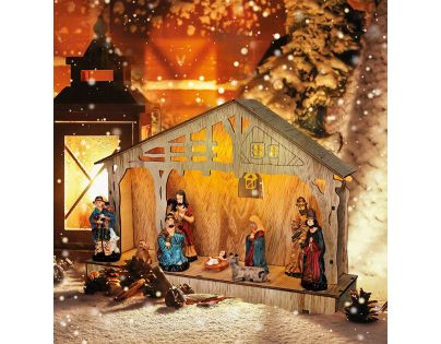 Solight Dřevěný Betlém 7 LED 30 x 21 cm