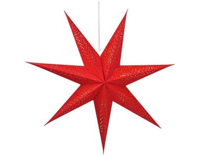 Solight Vánoční hvězda závěsná 20 LED 60 cm červená