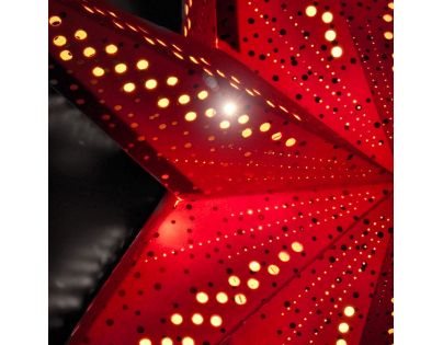 Solight Vánoční hvězda závěsná 20 LED 60 cm červená
