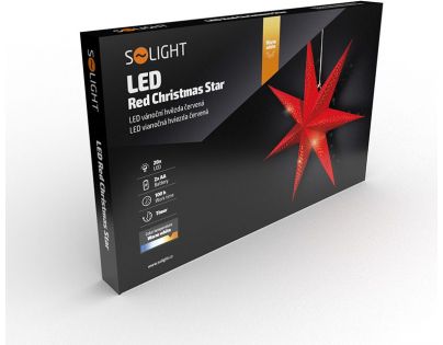 Solight Vánoční hvězda závěsná 20 LED 60 cm červená