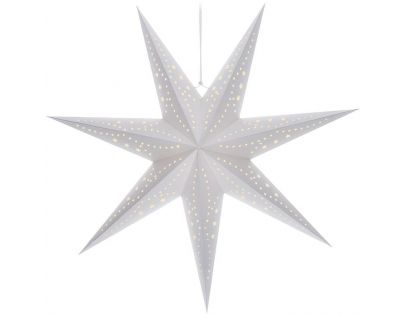 Solight Vánoční hvězda závěsná 20 LED 60 cm bílá