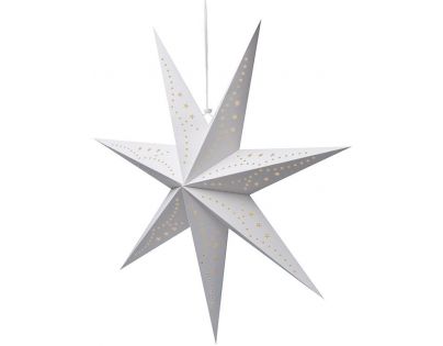 Solight Vánoční hvězda závěsná 20 LED 60 cm bílá