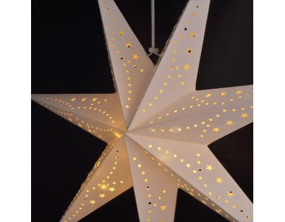 Solight Vánoční hvězda závěsná 20 LED 60 cm bílá