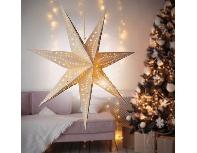 Solight Vánoční hvězda závěsná 20 LED 60 cm bílá