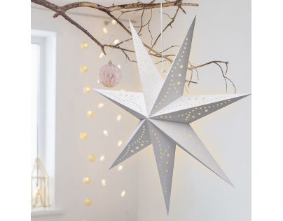 Solight Vánoční hvězda závěsná 20 LED 60 cm bílá