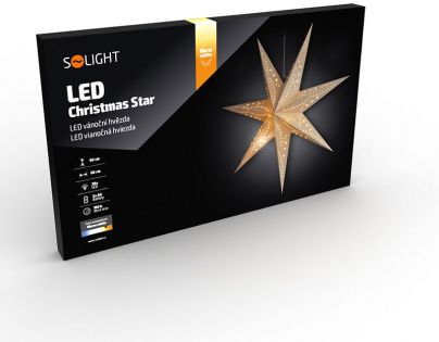 Solight Vánoční hvězda závěsná 20 LED 60 cm bílá
