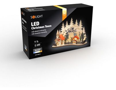 Solight Vánoční městečko s kostelem 3 LED 30 x 19 cm