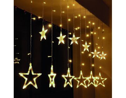 Solight Venkovní vánoční závěs Hvězdy 123 LED teplá bílá