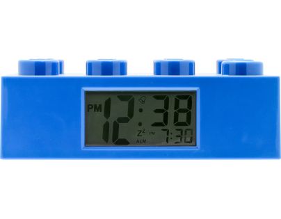LEGO Brick Hodiny s budíkem modré