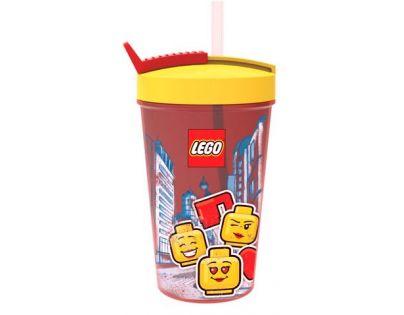 LEGO Iconic Girl láhev s brčkem žlutočervená