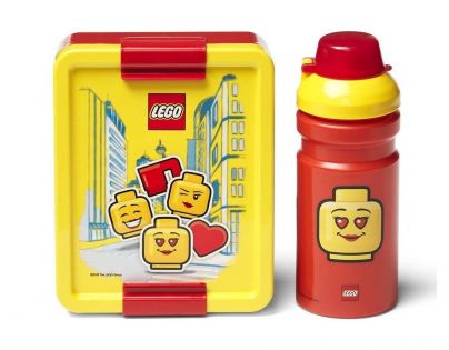 LEGO Iconic Girl svačinový set láhev a box žlutá a červená