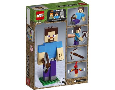 LEGO Minecraft 21148 velká figurka Steve s papouškem