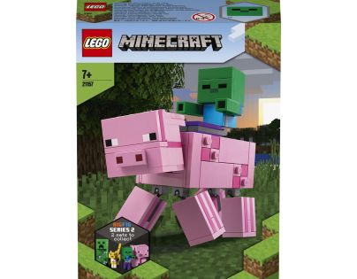 LEGO Minecraft 21157 Velká figurka: Prase s malou zombie