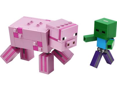 LEGO Minecraft 21157 Velká figurka: Prase s malou zombie